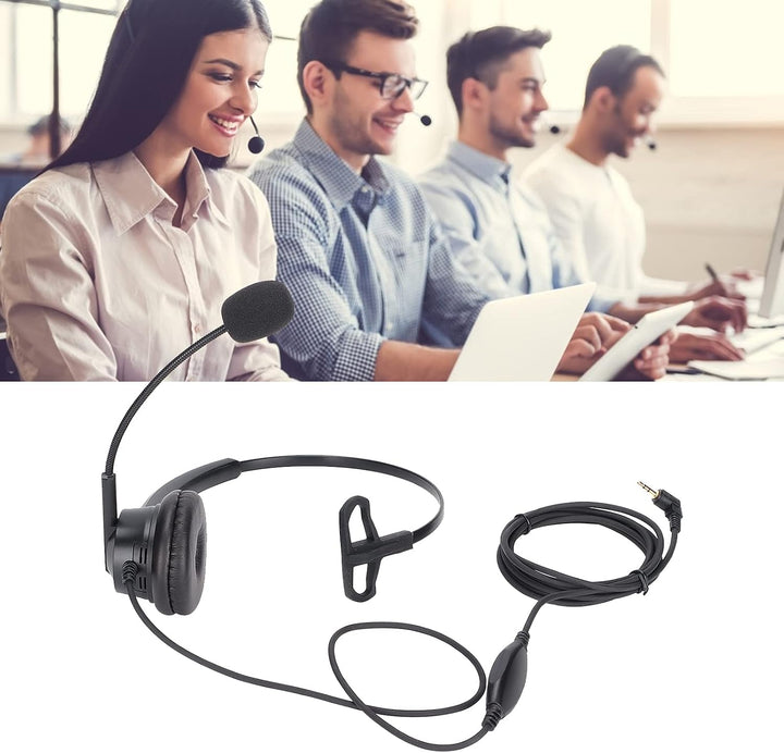 Business-Headset mit Mikrofon und Einstellbarer Lautstärke für Festnetz- oder Schnurlose Dect-Telefo
