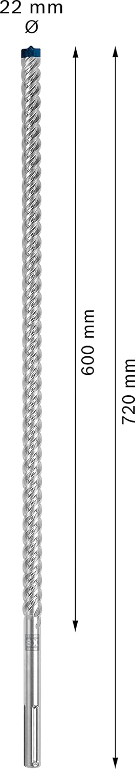 Bosch Professional 1x Expert SDS max-8X Hammerbohrer (für Stahlbeton, Ø 22,00x720 mm, Zubehör Bohrha