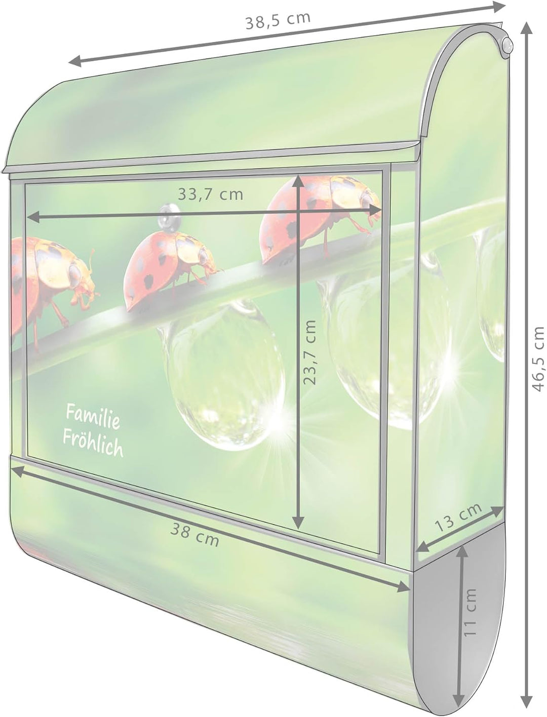 banjado® Design Briefkasten personalisiert Motiv Für Jeden Einen 39x47x14cm & 2 Schlüssel - Briefkas