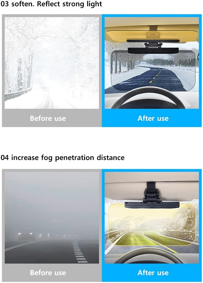 Huamengyuan Auto Sonnenblenden Extender,2-in-1 Auto Visier Tag und Nacht Blendschutz Visier Auto Ant