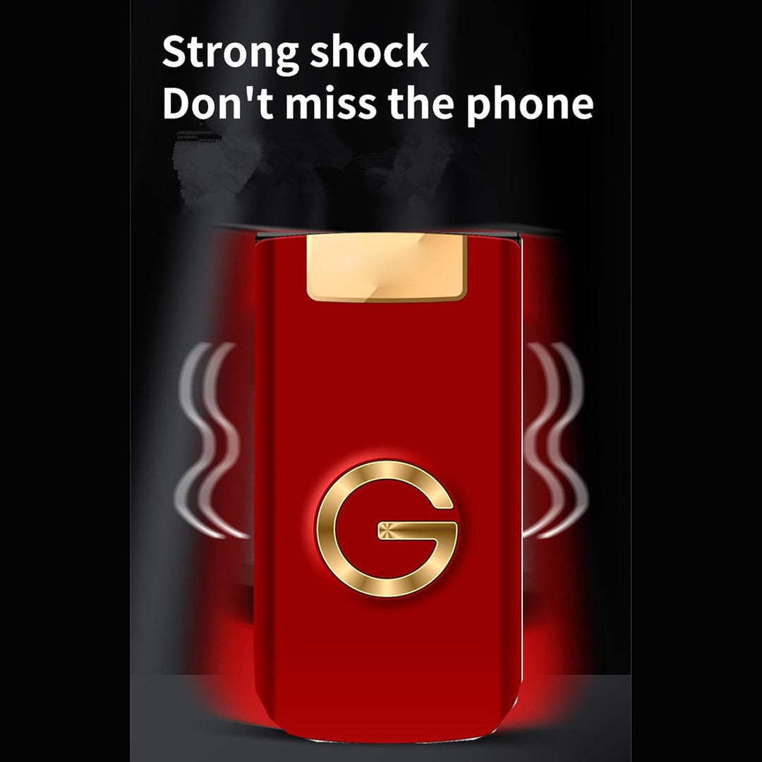 G9000 Flip Phone Entsperrtes GSM-Dual-SIM-Handy für Senioren (Rot) EU-Stecker Rot, EU-Stecker Rot