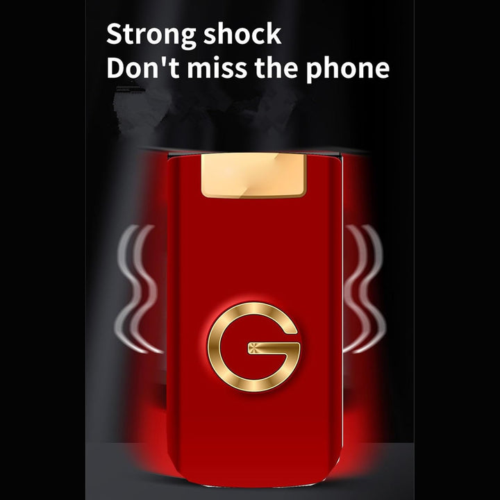 G9000 Flip Phone Entsperrtes GSM-Dual-SIM-Handy für Senioren (Rot) EU-Stecker Rot, EU-Stecker Rot