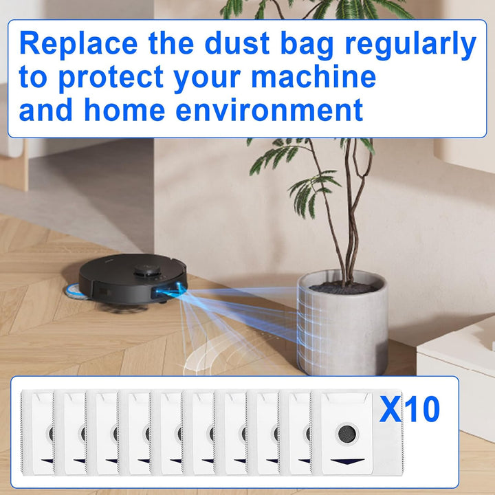 10 Stück Staubbeutel für Ecovacs Deebot T30 Omni/ T30 Pro Omni Roboter Staubsauger, 3L Grosse Kapazi