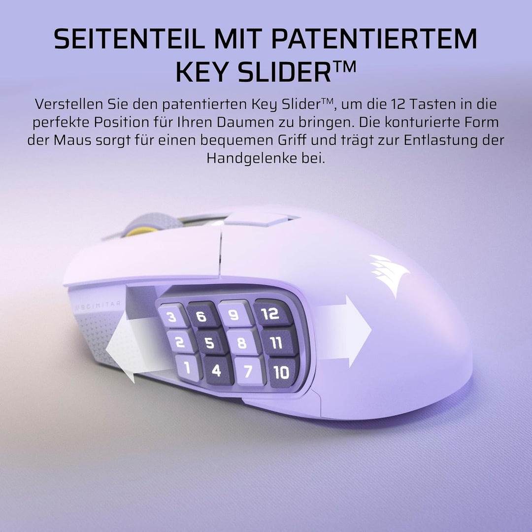 Corsair Scimitar Elite Wireless SE MMO Gaming Maus – 33.000 DPI, 16 Programmierbare Tasten, Einstell