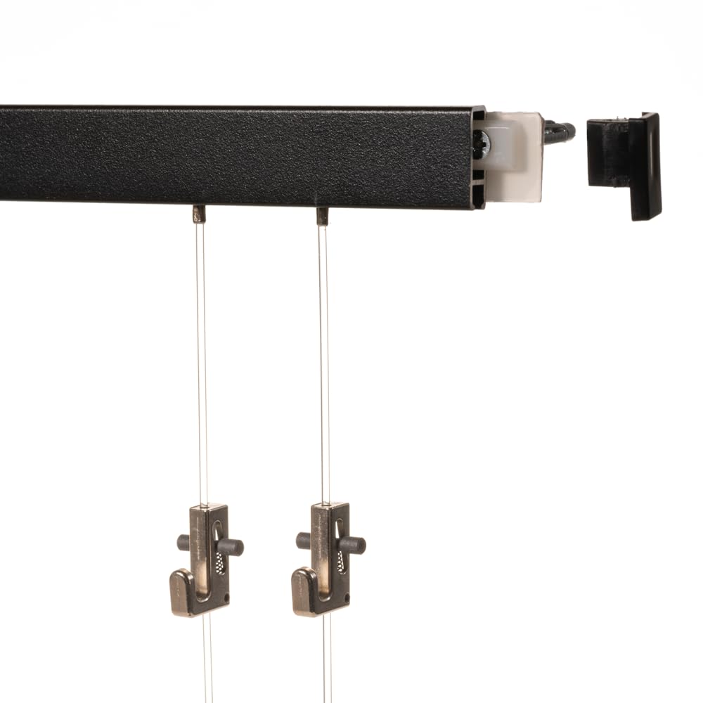 120 Meter (60 x 2m) SOFT-RAIL® Bilderschienen Set COMFORT (M), Schwarz Feinstruktur, versch. Längen