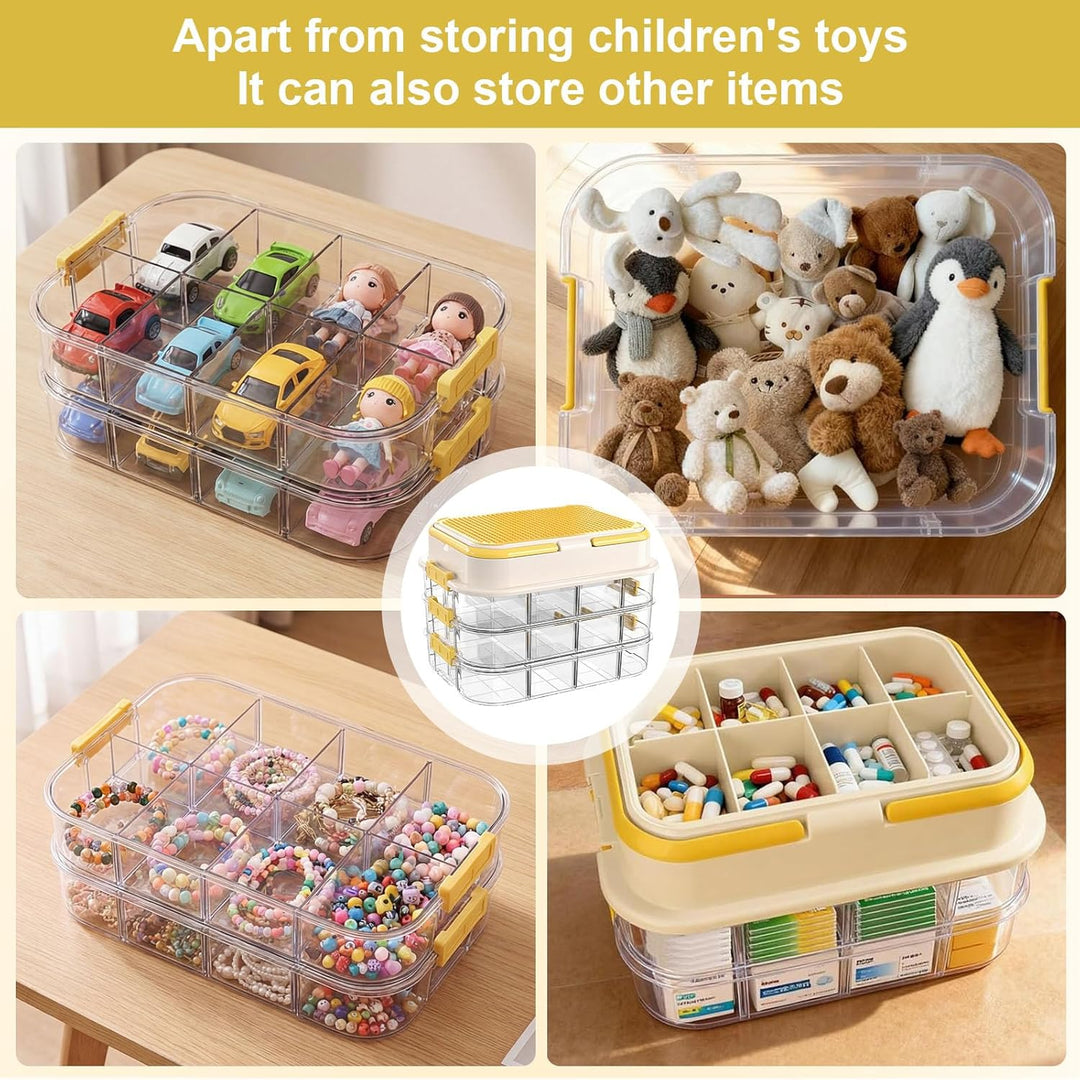 Aufbewahrungsbox für Legosteine, Aufbewahrung mit Bauplatten Stapelbar Aufbewahrungsboxen fur Lego B
