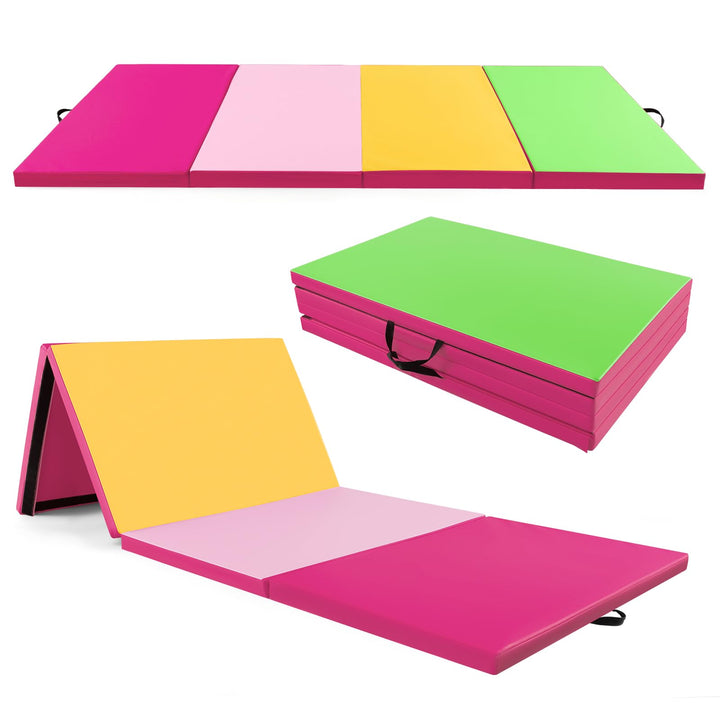 COSTWAY 300 x 120 x 5 cm Weichbodenmatte, Gymnastikmatte klappbar, Turnmatte aus PU mit Kletterversc