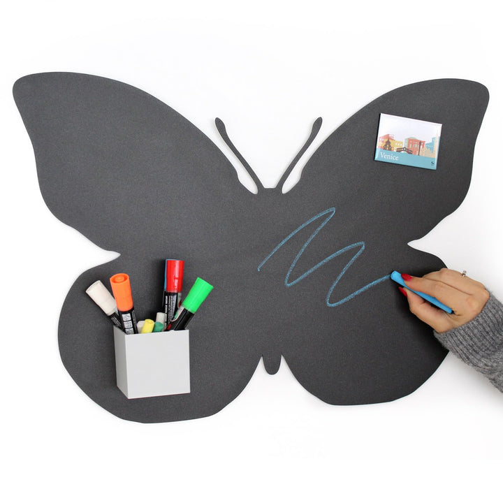 Kalamitica Schmetterling-Design magnetische Kreidetafel aus Stahl Grösse 56x38x0,12cm Farbe: Anthraz