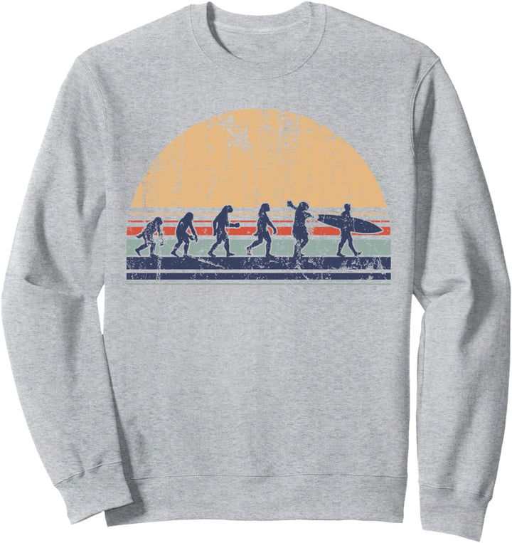 Retro Vintage Surfer Geschenk Surfing Evolution Sweatshirt