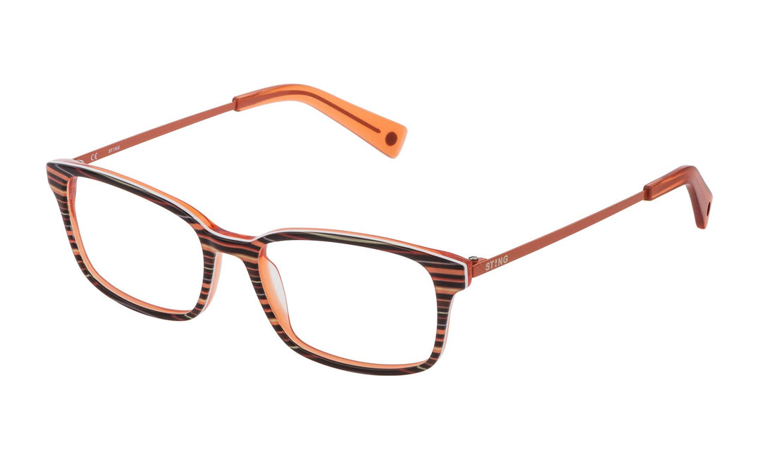 Sting Unisex-Kinder VSJ6645005GR Sonnenbrille, Top Lined Orange+Orange, 50/16/135