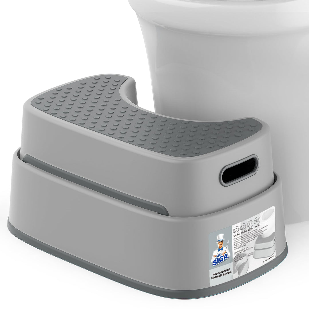 MR.SIGA Toilettenhocker Squat für Erwachsene, strapazierfähiger Badezimmerhocker, rutschfeste Toilet