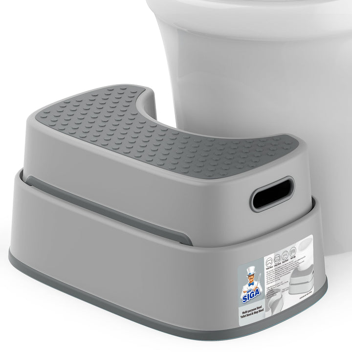 MR.SIGA Toilettenhocker Squat für Erwachsene, strapazierfähiger Badezimmerhocker, rutschfeste Toilet