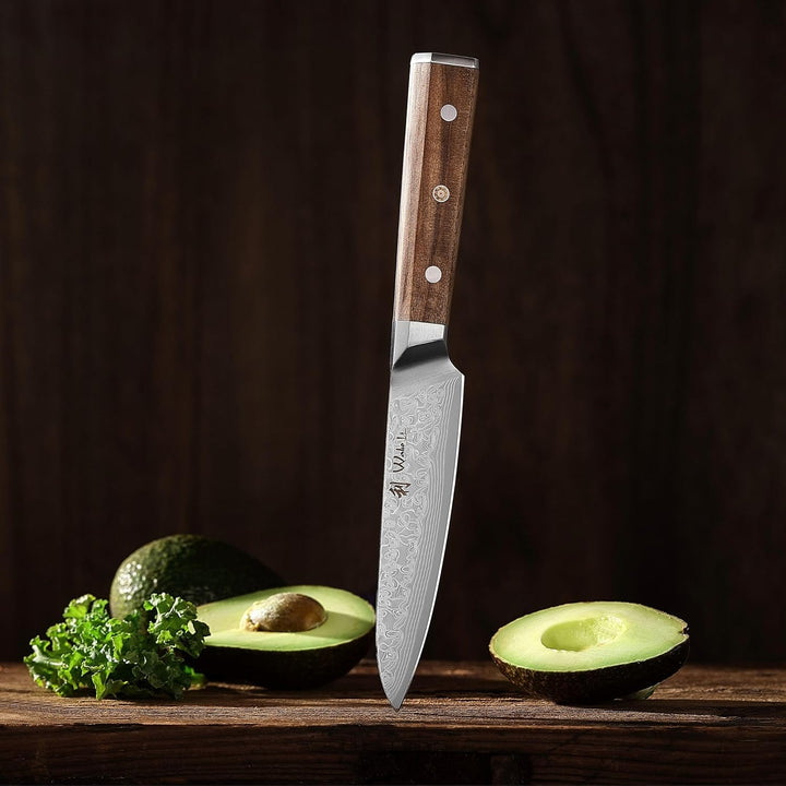 Wakoli Oribu Allzweckmesser 11,50 cm extrem scharfe Klinge aus 67 Lagen I Damast Küchenmesser und Pr