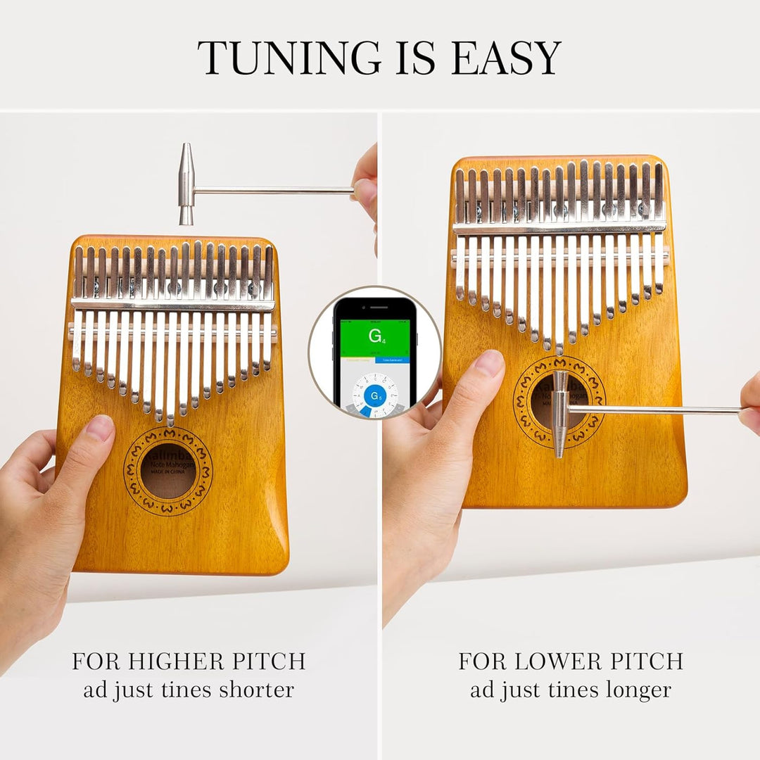 Kalimba Daumenklavier 17 Tasten, Fingerpiano Mbira Tragbare Musikinstrumente für Erwachsene Anfänger