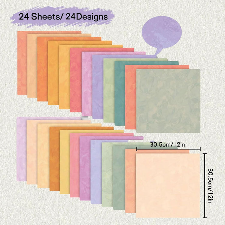 Scrapbook Papier Buntes Scrapbook Bastelpapier mit Muster, Doppelseitiges Decoupage Papiere Motivpap
