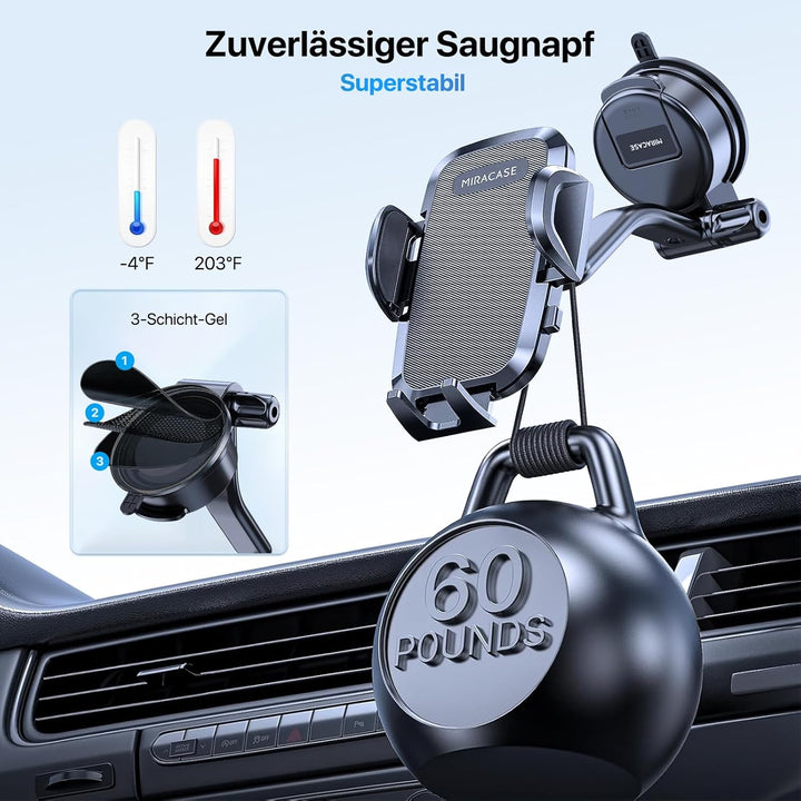 Miracase [2025 Upgraded] Handyhalterung Auto Handy Halterung,Universal Car Phone Holder[Stärkste Sau