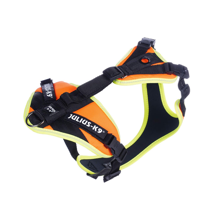 Julius-K9, 19MTR-FOR-XS-AMZ, Mantrailing &amp; Outdoor Hundegeschirr, Grösse: XS, UV orange mit neon Ran