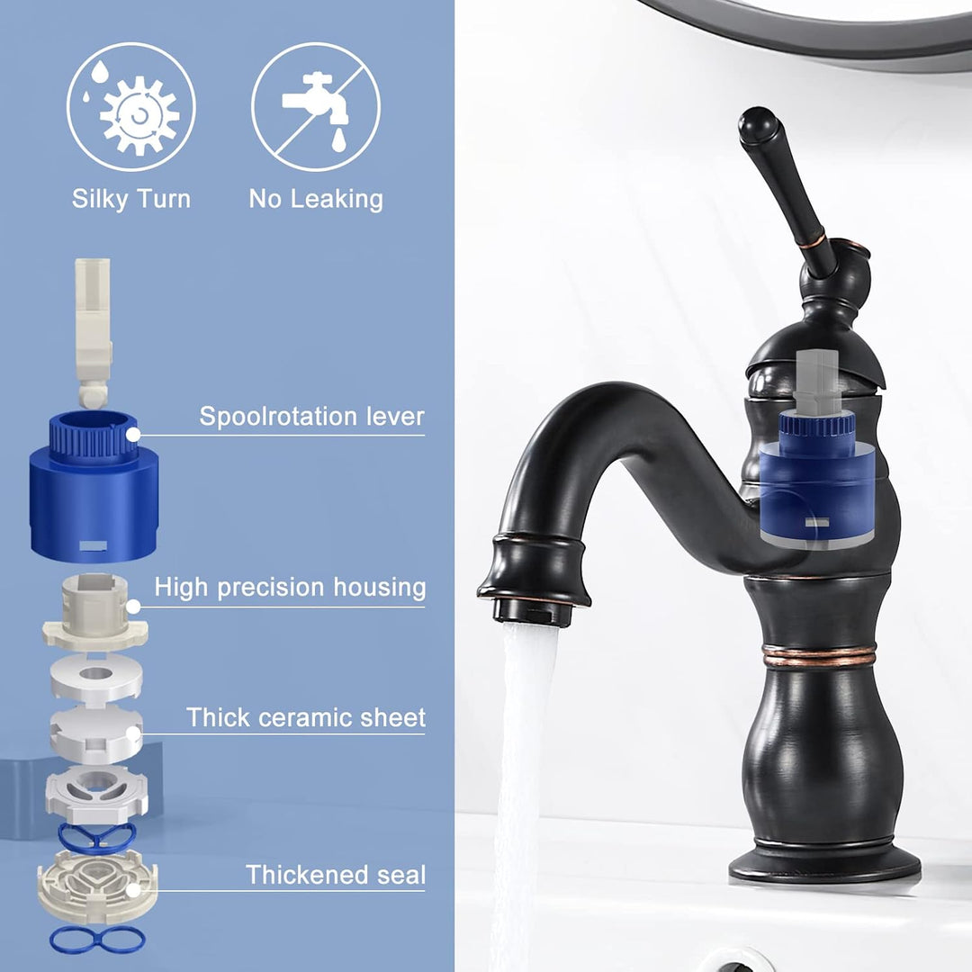 kisimixer Waschtischarmaturen Schwarz Matt Wasserhahn, Armaturen Waschtischarmatur 360°Schwenkbar au