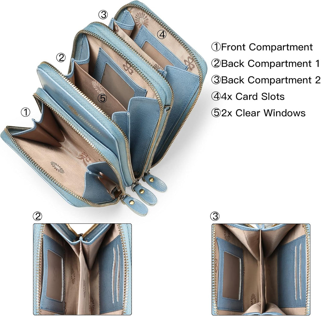 SENDEFN Handytasche zum Umhängen - Handy Umhängetasche Damen Handytasche Leder Handytasche mit Geldb