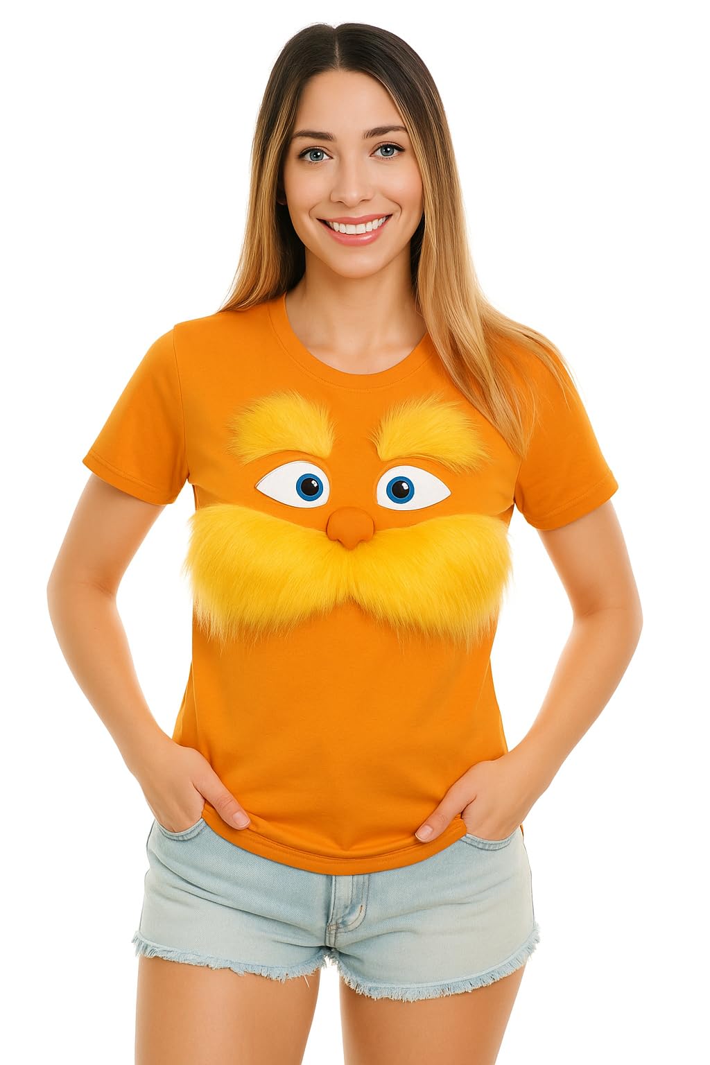 ComfyCamper Orange Schnurrbart Shirt für Kinder, Mädchen, Jungen, Erwachsene, Männer und Frauen Wome