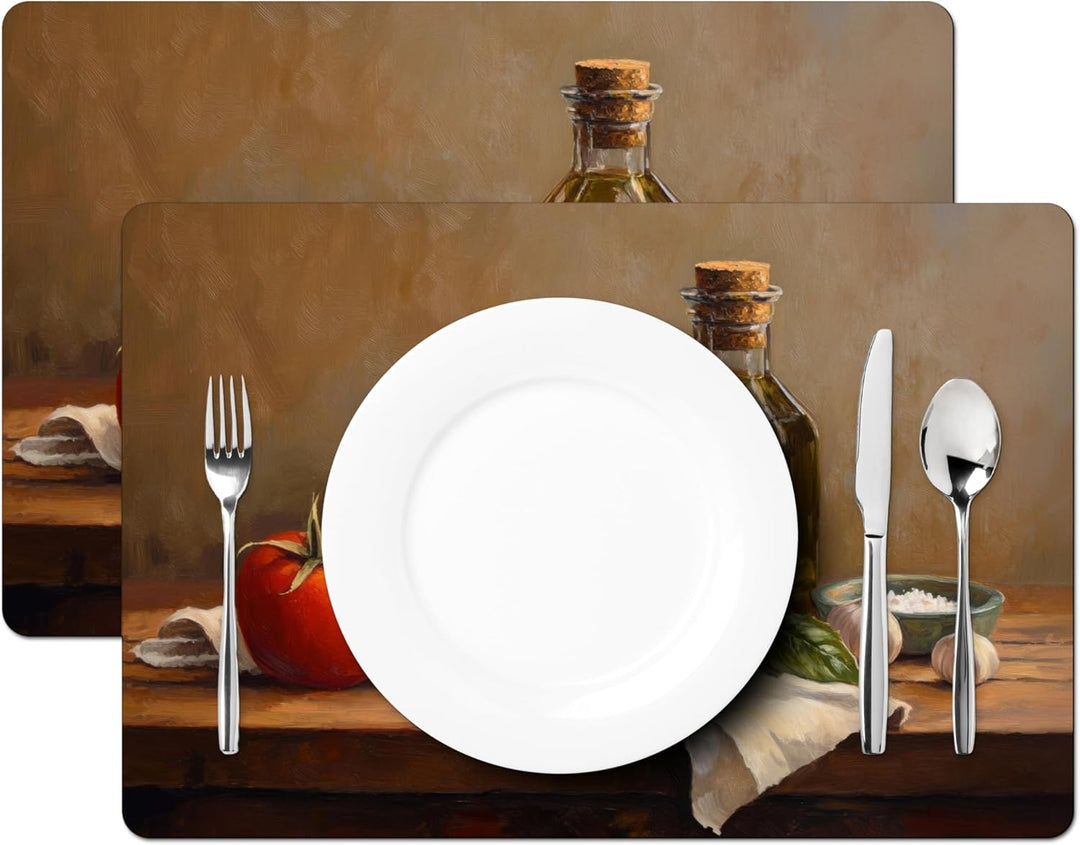 KitchenYeah© Platzsets Abwaschbar 6-Teilig 45x30 cm Tischsets Platzdeckchen rutschfeste Platzset Unt