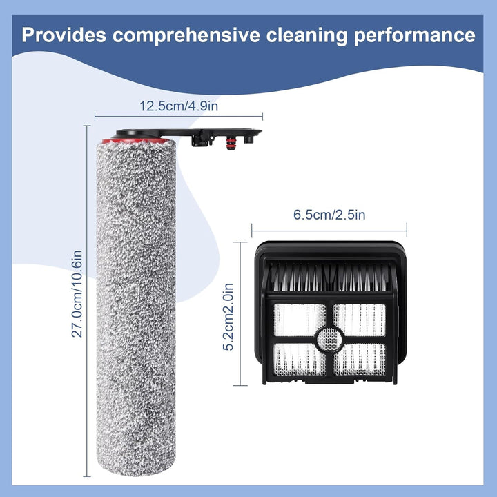 Bürstenrolle Filter Ersatzteile für Dreame H15 Pro Heat Nass Trockensauger Zubehörset，2 Bürstenrolle