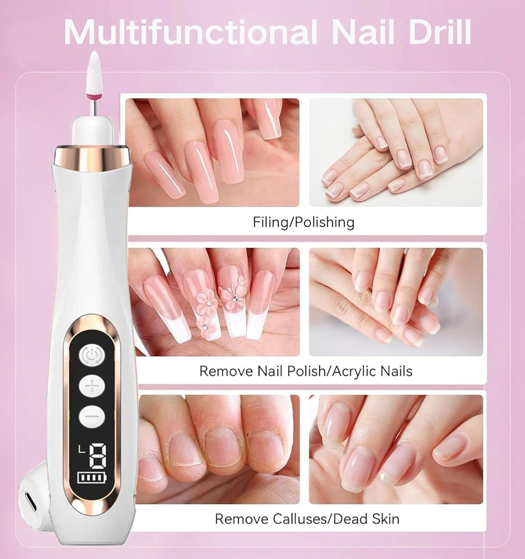 Nagelfräser Kabellose Elektrische Nagelfeile 15 in 1 Fräser für Gelnägel 20000 u/min Maniküre Pedikü