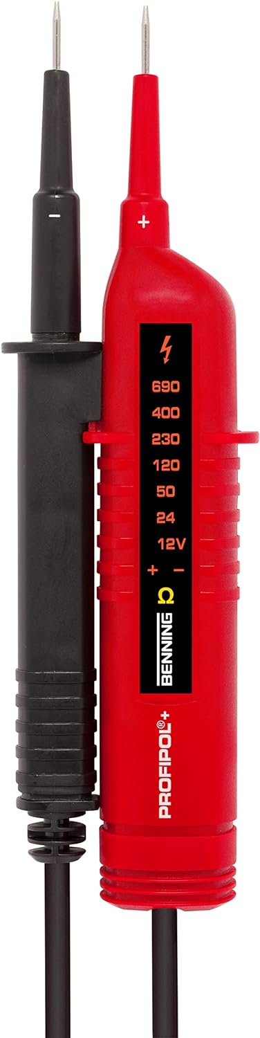 BENNING PROFIPOL+ Spannungsprüfer (Spannungsmessbereich 12 V - 690 V AC/DC, Prüfart 2-polig, Durchga