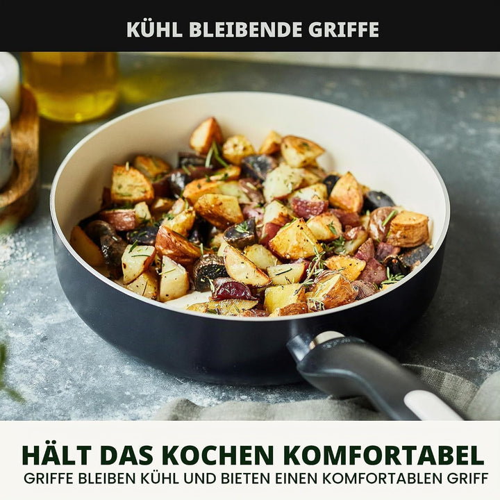 GreenPan Rio Gesunde Keramische Antihaft-Schmorpfanne 30 cm/4,8 Liter mit Deckel, PFAS-frei, Stay-Co