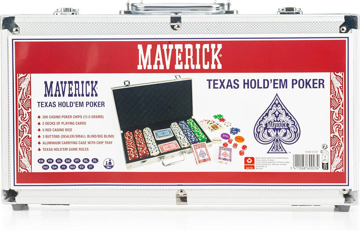Maverick Grimaud Pokerkoffer mit 300 Chips + 2 Spiele mit 54 Karten, Grau, 130012774