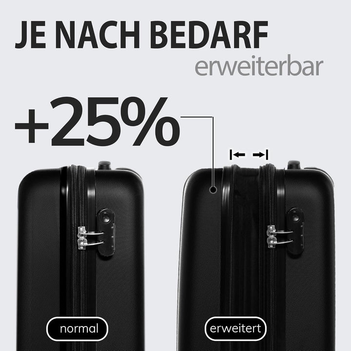 FERGÉ Kofferset Hartschale 3-teilig erweiterbar Toulouse Trolley-Set - Handgepäck 55 cm, L und XL 3e