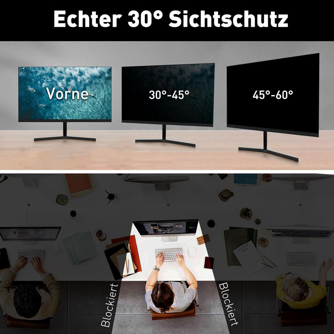 WVMNQO 27 Zoll Hängender Blickschutzfolie für Computermonitor mit 16:9, Hochtransparent und Nicht Ve