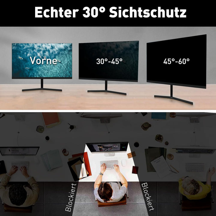 WVMNQO 27 Zoll Hängender Blickschutzfolie für Computermonitor mit 16:9, Hochtransparent und Nicht Ve