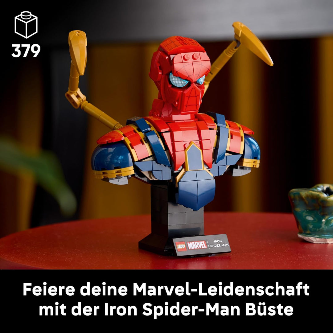 LEGO | Marvel Iron Spider-Man Büste - Modellbau für Erwachsene - inkl. 2 beweglichen Armen, drehbare