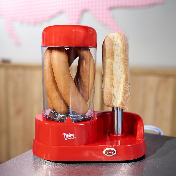 JOCCA - Hot Dog Maker, 350W Leistung, Edelstahl-Stab, Platz für 6 Würstchen, Perfekt für Partys, Ges