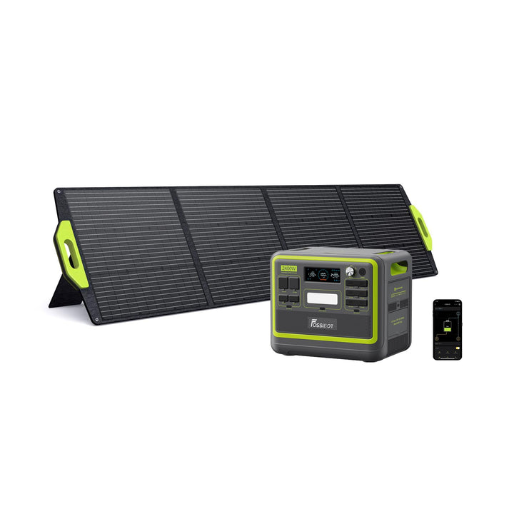 FOSSiBOT F2400 Powerstation mit 200W Solarpanel, Solargenerator 2048Wh LiFePO4 Batterie 230V 2400W 3