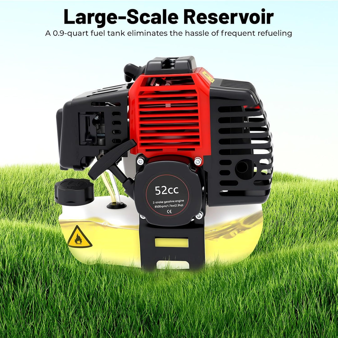 Benzin-Motorsense 52/85 (52cc, 8500 U/min, inkl. Fadenkopf/3T/4T/8T/80T/40T Sägeblätter &amp; 2T Diamant