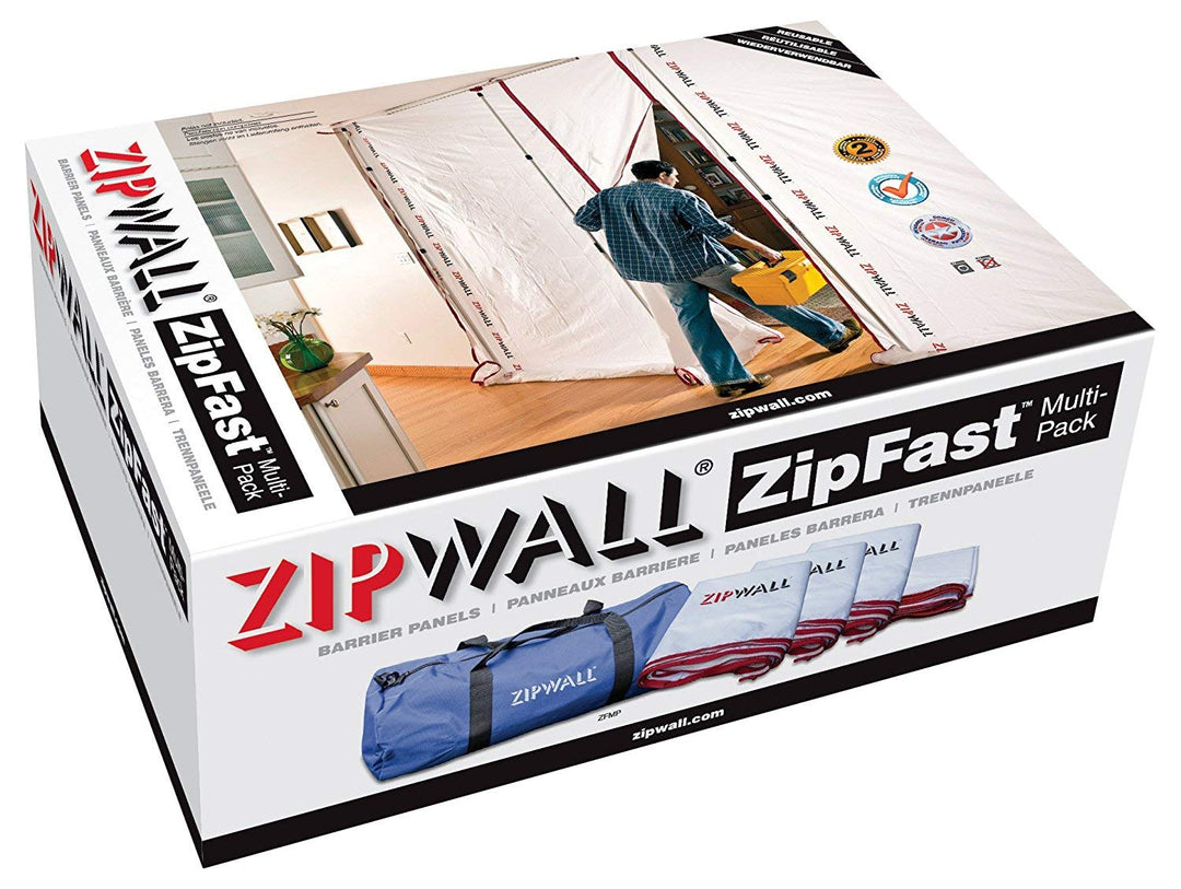 ZIPWALL ZFMP-PK4 ZipFast Mehrweg-Absperrplatten für Staubbarrieren, 4 Stück Wiederverwendbare Barrie