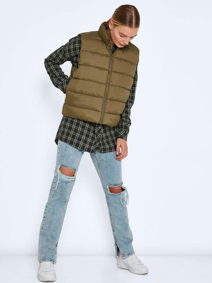 Noisy may Damen Nmmarcus Vest Bg Noos Weste XS Burnt Olive/Detail:radiant Yellow Lining, XS Burnt Ol