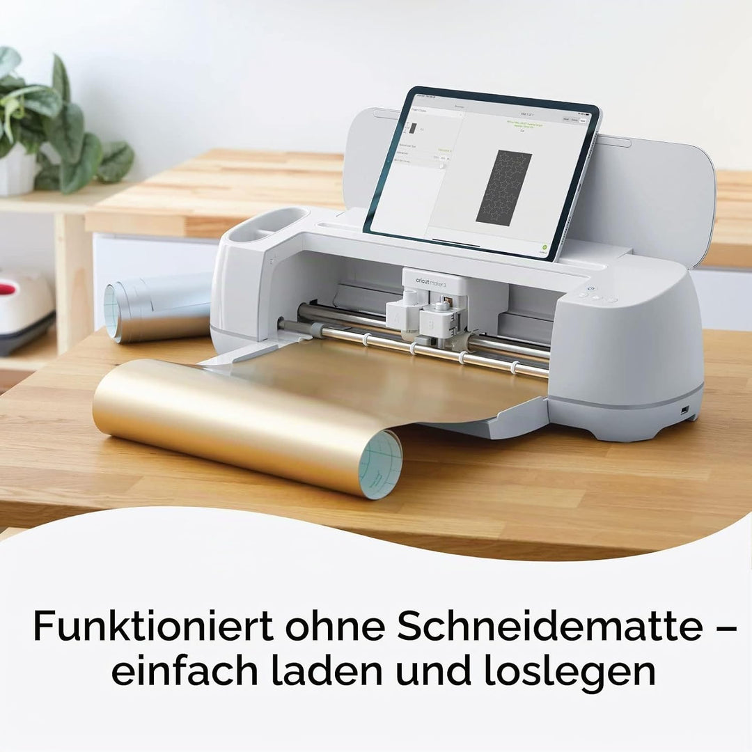 Cricut Smart Metallic Vinyl Abnehmbar | Champagner | 3,6 m | Selbstklebende Vinylrolle | Für die Ver