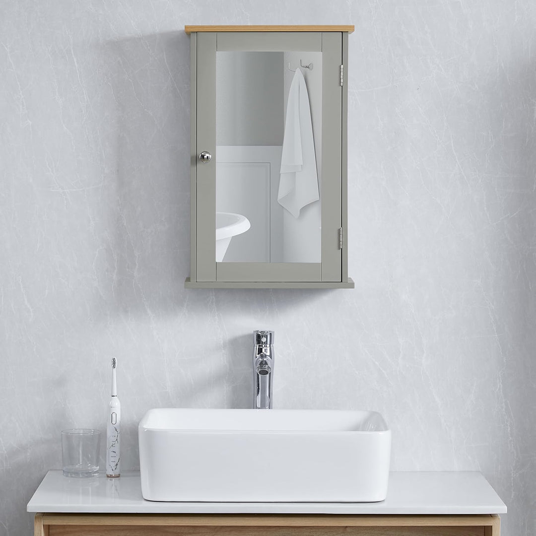 Bath Vida Hoch-& Midischränke fürs Bad, Mitteldichte Holzfaserplatte, Grau, Standard 1 Tür Grau, 1 T