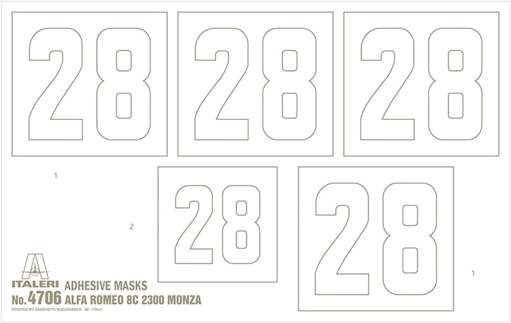 Italeri IT4706 510004706 0.05 Alfa Romeo 8C 2300 Monza Nuvolari-Modellbau, Bausatz, Standmodellbau,