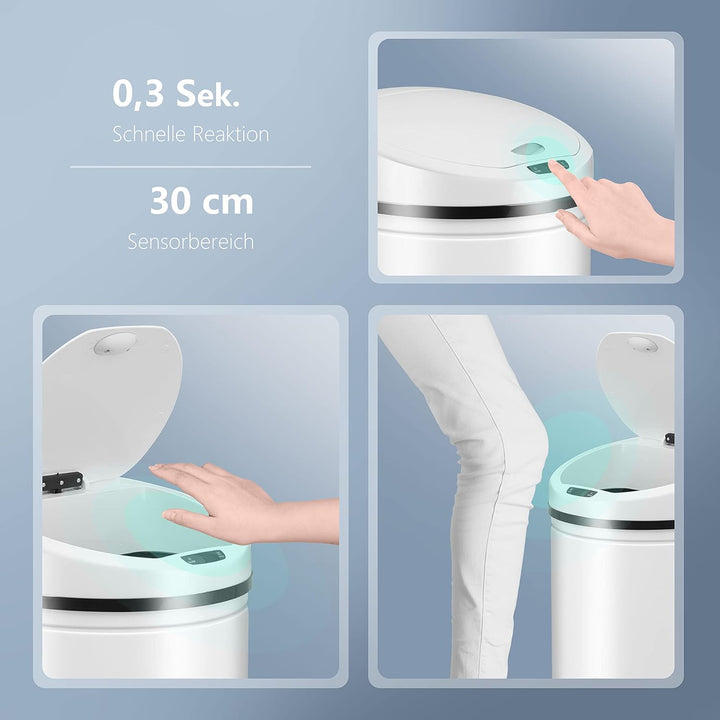 Ribelli Edelstahl Mülleimer 40 Liter - Abfalleimer mit Sensor - automatisches Öffnen und Schliessen