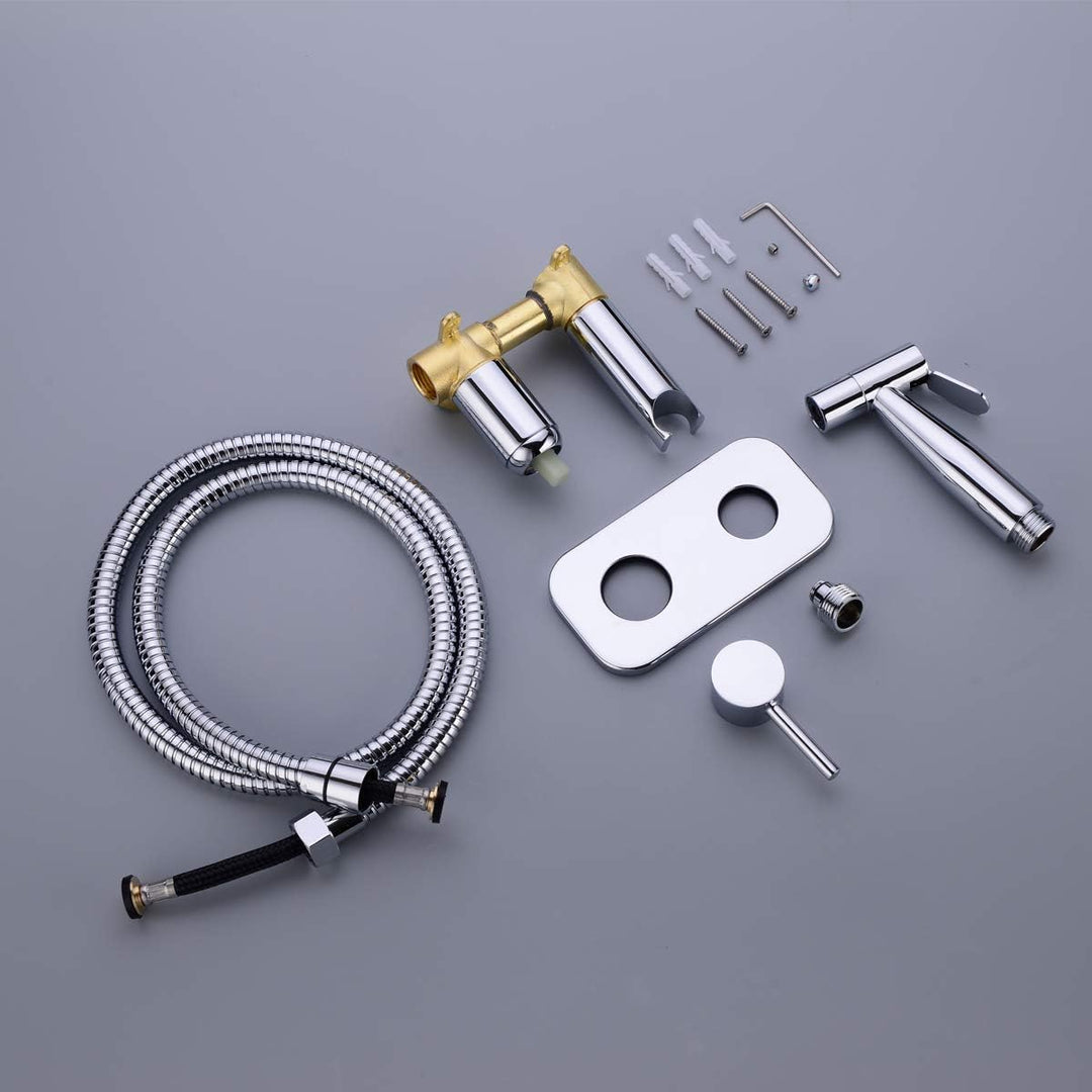 trustmi Messing verdeckter Hot und kalten Bidet Spritze Wasserhahn Kit, chrom