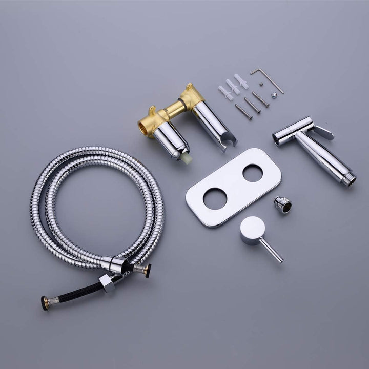 trustmi Messing verdeckter Hot und kalten Bidet Spritze Wasserhahn Kit, chrom