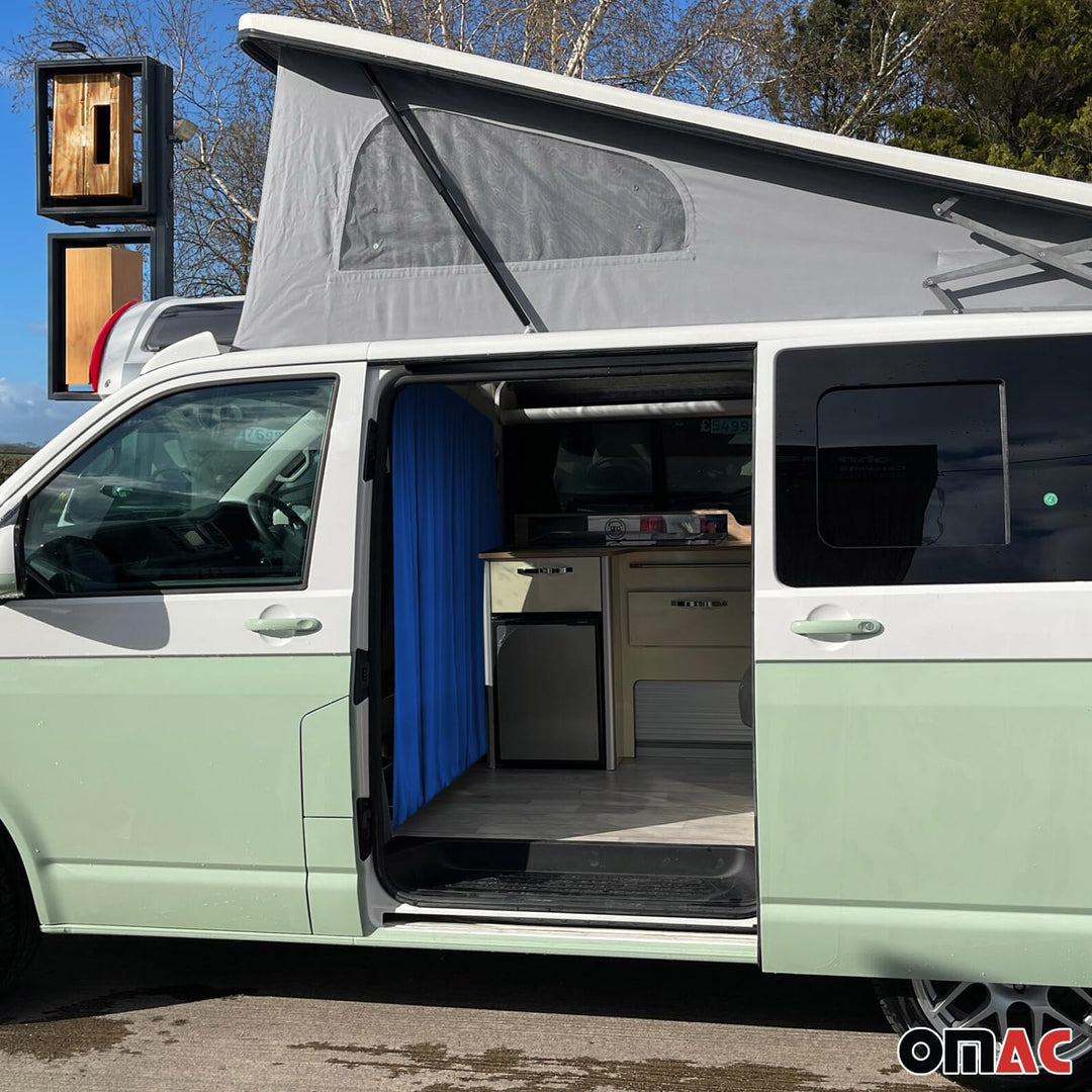 OMAC Mass Gardinen kompatibel mit VW Multivan T7 L1 L2 Fahrerhaus Abtrennung Dunkelblau T7 Multivan