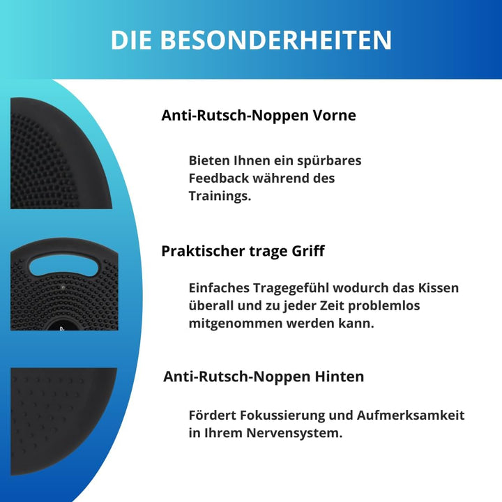BK 2.0 Balance Cushion für Stabilität und Koordination by Barbara Klein mit Griff für einen gesunden