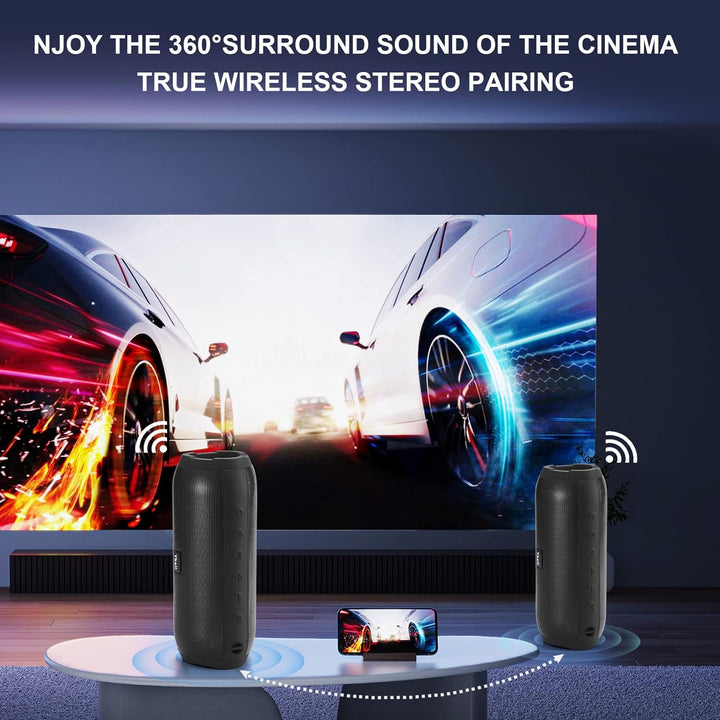 Ykall Bluetooth Lautsprecher 20w, LED Musikbox, Bluetooth Box, Wasserdicht IPX6,360° HD Stereo Lauts
