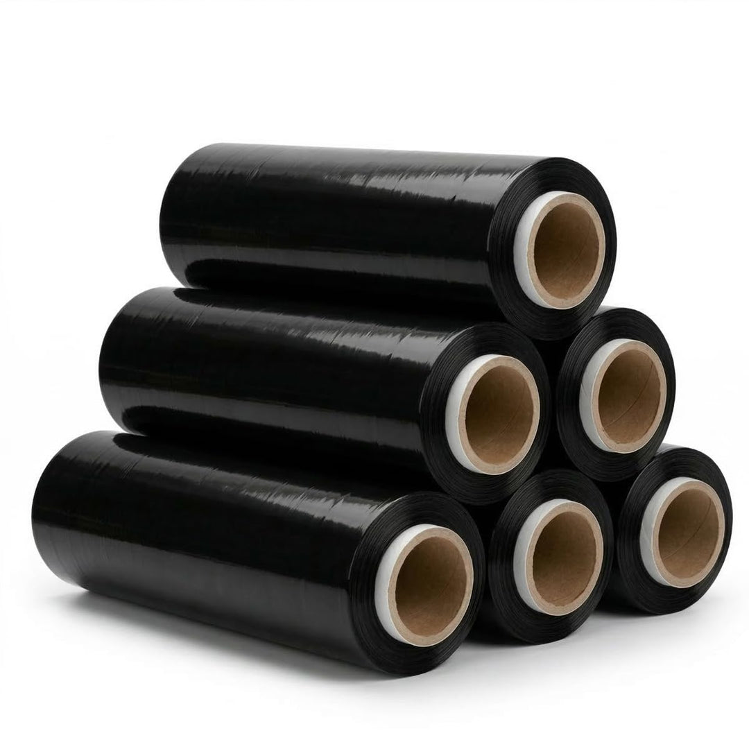 6 Rollen Beste-Folie Stretchfolie 23my 500mm - 2,5kg Palettenfolie Handfolie Wickelfolie (schwarz),