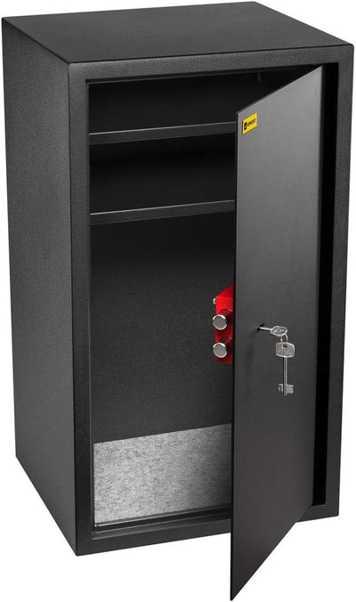 Homesafe HV70K Tresor Möbeltresor Safe mit Schlüssel-Schloss, Geldschrank Wandsafe Boden-Wandtresor,